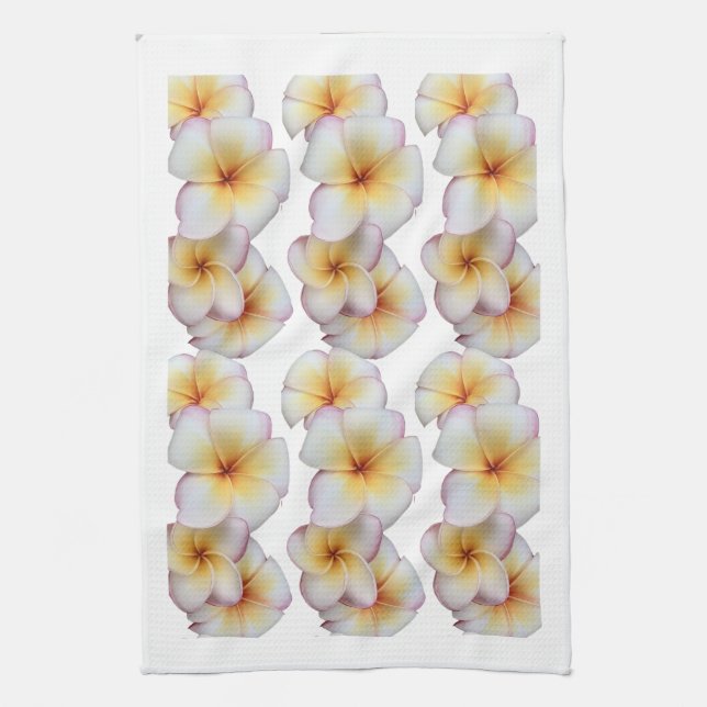 Plumeria blooms  tea towel (Vertical)