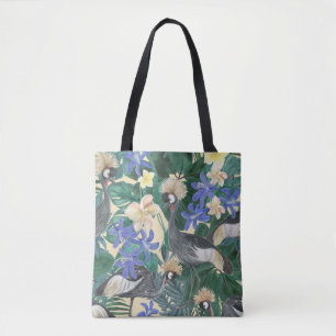 Plumeria Blue Flowers, Watercolor Seamless. Tote Bag