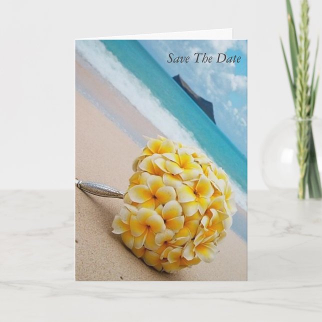 Plumeria Bouquet Wedding Invitation (Front)