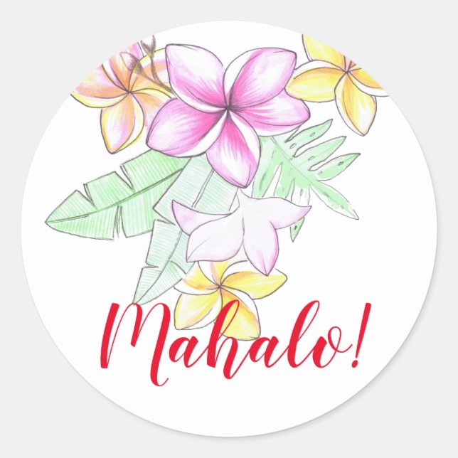 Plumeria Bunch - custom stickers. Classic Round Sticker (Front)