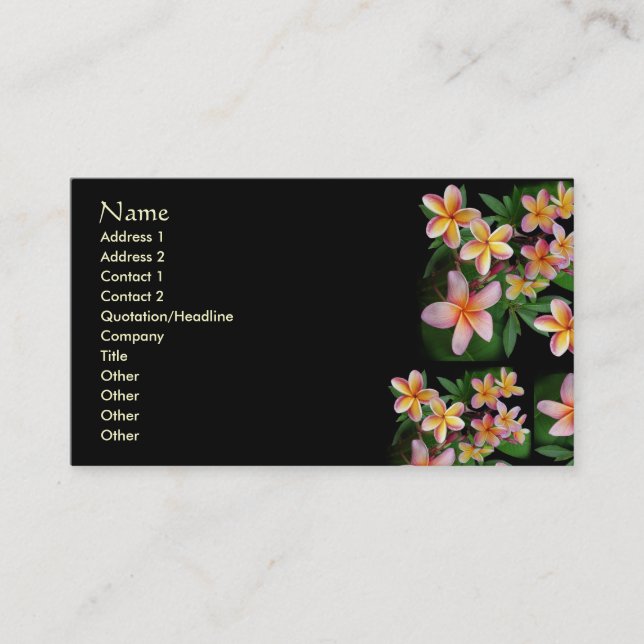 Plumeria Business Card (Front)