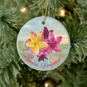 Plumeria Ceramic Tree Decoration