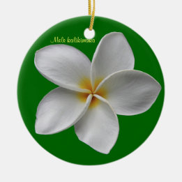 Plumeria Christmas Holiday Ornament
