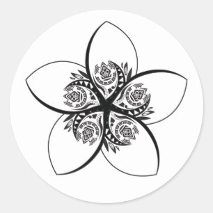 plumeria classic round sticker