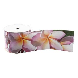 Plumeria Floral Flowers Grosgrain Ribbon