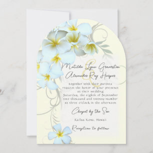 Plumeria Flourish Custom Wedding Invitation