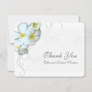 Plumeria Flourish Personalized Thank You Note Card