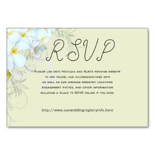 Plumeria Flourish Yellow Online RSVP Table Number