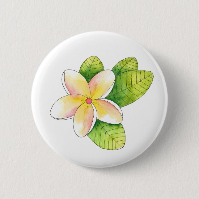 Plumeria Flower 6 Cm Round Badge (Front)