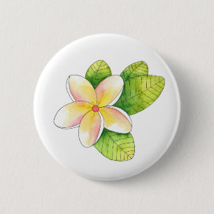 Plumeria Flower 6 Cm Round Badge