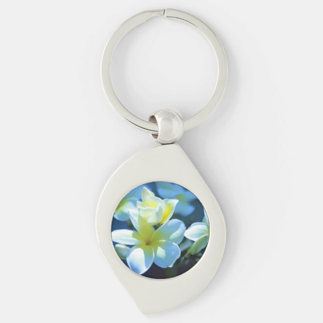 plumeria flower key ring (Front)