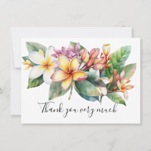 Plumeria Flower on sand thank you card