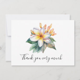 Plumeria Flower on sand thank you card