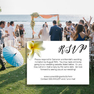 Plumeria Flowers Online Wedding RSVP Cards
