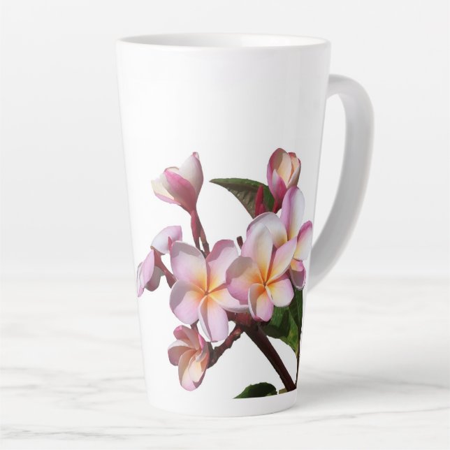 Plumeria Flowers Photography Latte Mug (Right Angle)