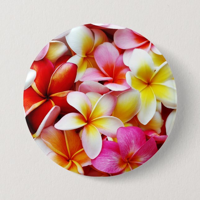 Plumeria Frangipani Hawaii Flower Customised 7.5 Cm Round Badge (Front)