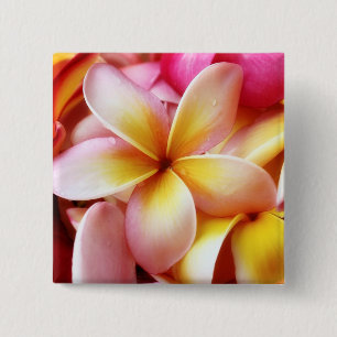 Plumeria Frangipani Hawaii Flower Customised Blank 15 Cm Square Badge