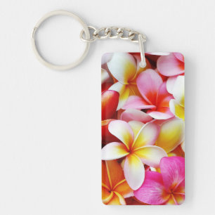 Plumeria Frangipani Hawaii Flower Customised Key Ring