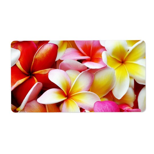Plumeria Frangipani Hawaii Flower Customised Shipping Label