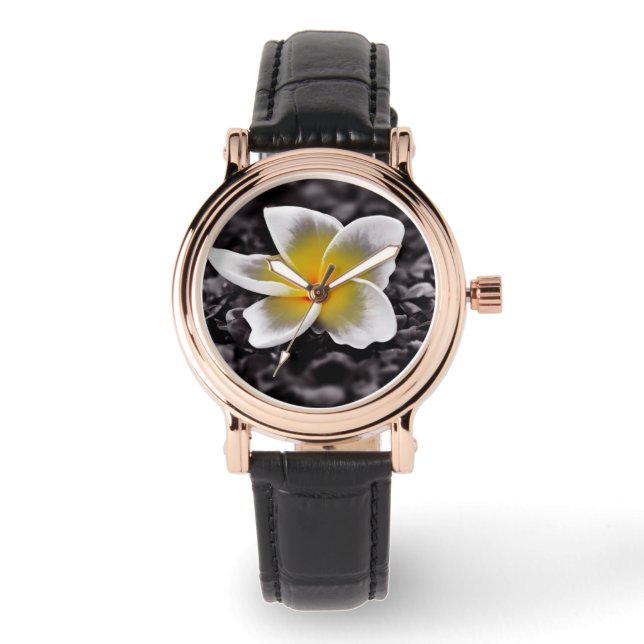 Plumeria Frangipani Hawaii Flower Watch (Front)