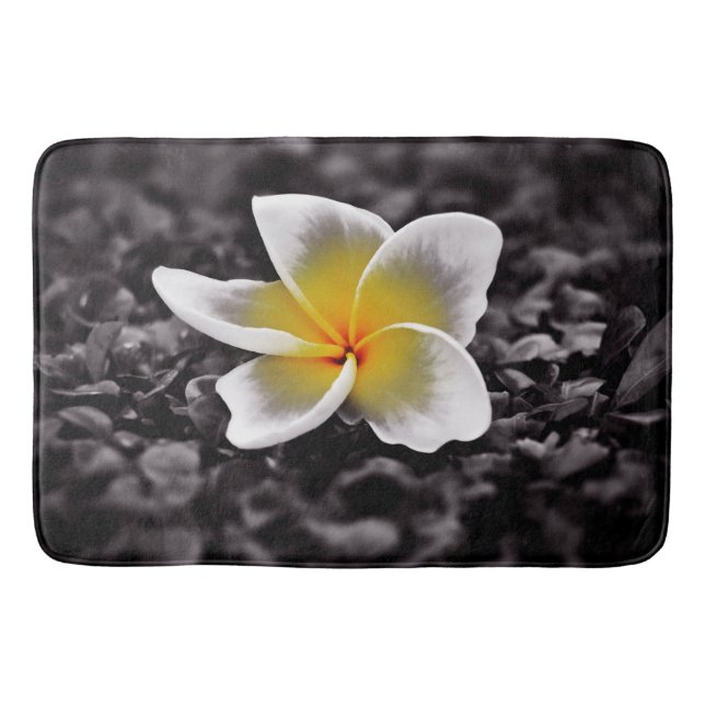 Plumeria Frangipani Hawaii Flowers Bath Mat (Front)