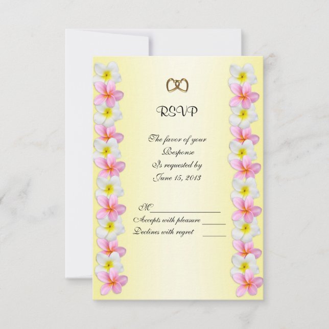 Plumeria Frangipani Invitation response card (Front)