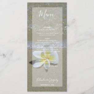 Plumeria Frangipani On Sand Wedding  Menu
