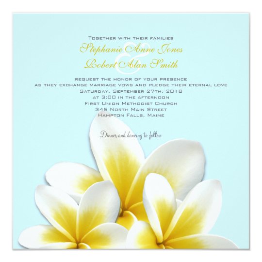 Plumeria Frangipani Tropical Wedding Invitations