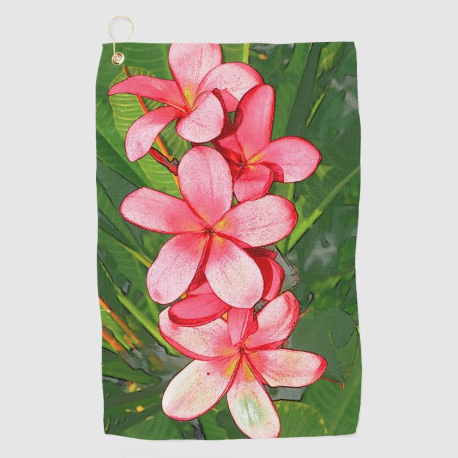 plumeria golf towel (Front)