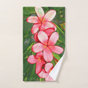 plumeria hand towel