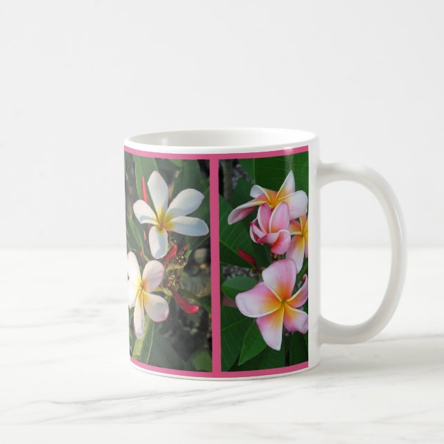 Plumeria Hawaiian Flowers in Collage on Mug (Right)
