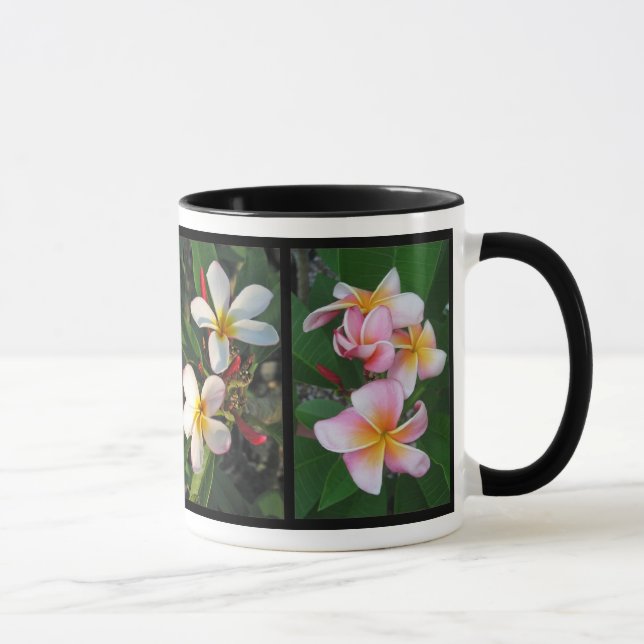 Plumeria Hawaiian Tropical Flowers on Collage Mug (Right)
