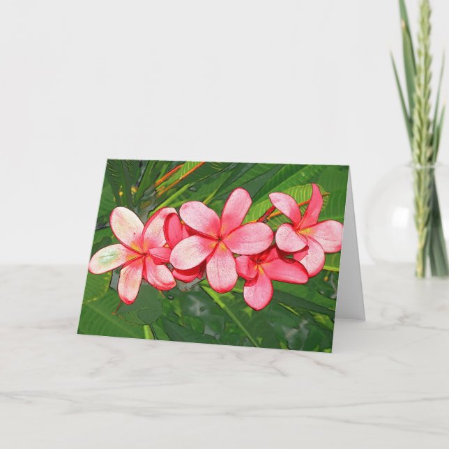 Plumeria Holiday Card (Front)