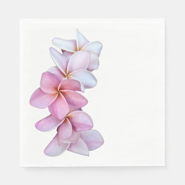 Plumeria in Pink Paper Napkin (Front)