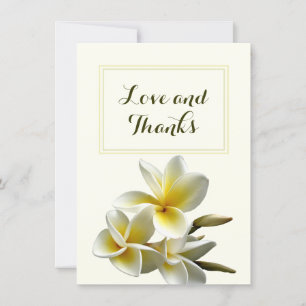 Plumeria Love and Thanks Wedding Gift  Thank You Card