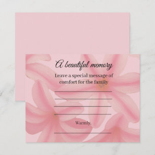 Plumeria Memorial Message Card