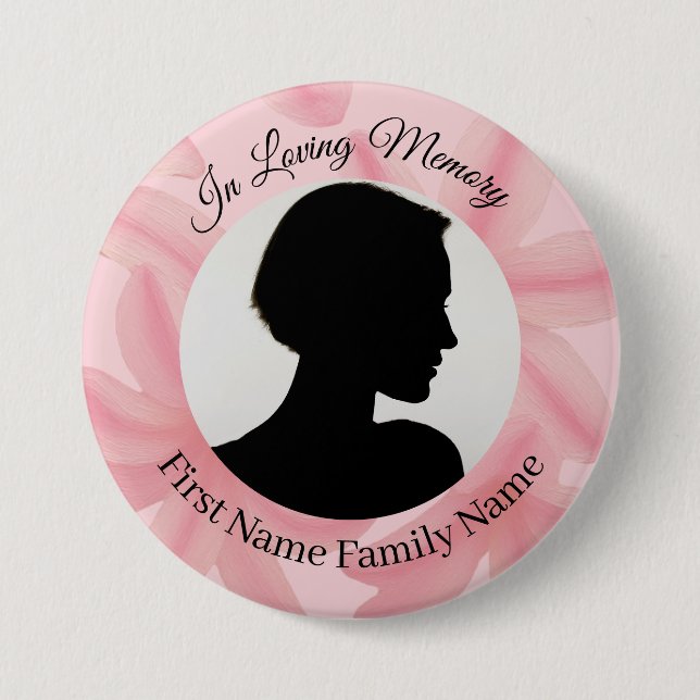Plumeria memorial photo button (Front)