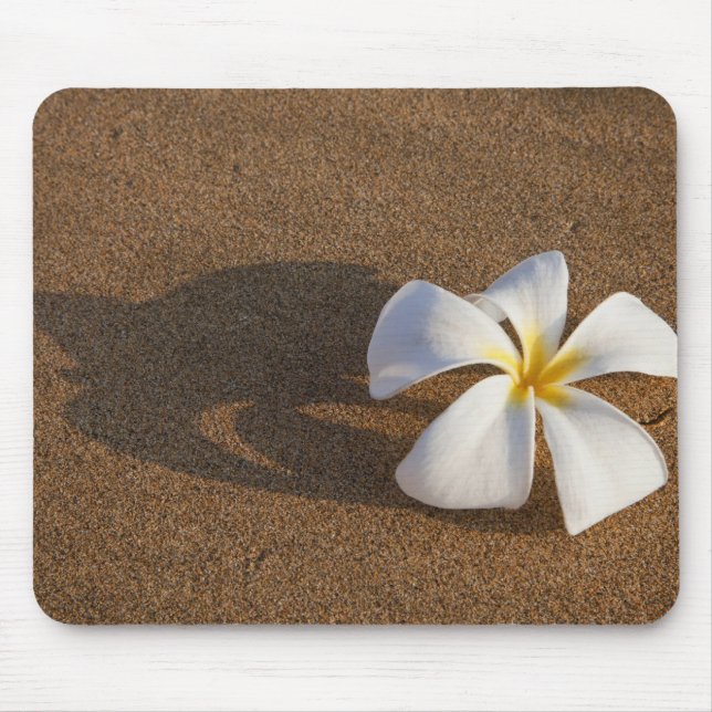 Plumeria on sandy beach, Maui, Hawaii, USA Mouse Mat (Front)