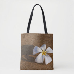 Plumeria on sandy beach, Maui, Hawaii, USA Tote Bag
