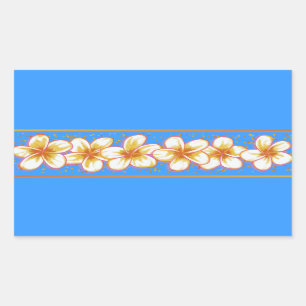 plumeria rectangular sticker