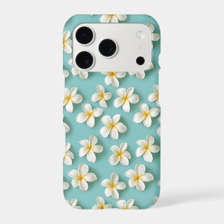 Plumeria Scatter Turquoise iPhone Case