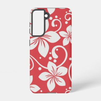Plumeria Swirl Red Samsung Galaxy Case
