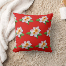 Plumeria Throw Pillow