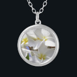 Plumeria Tropical Flowers Silver Plated Necklace<br><div class="desc">A gorgeous bunch of tropical Plumeria flowers outside in Hawaii.  Original photography.</div>