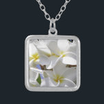 Plumeria Tropical Flowers Silver Plated Necklace<br><div class="desc">A gorgeous bunch of tropical Plumeria flowers outside in Hawaii.  Original photography.</div>