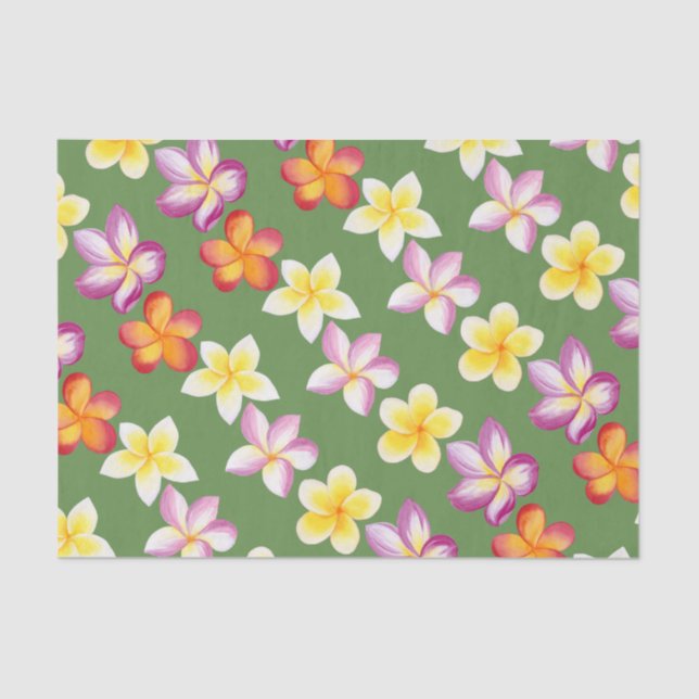 Plumeria Tropical Flowers Tissue Paper (Front)