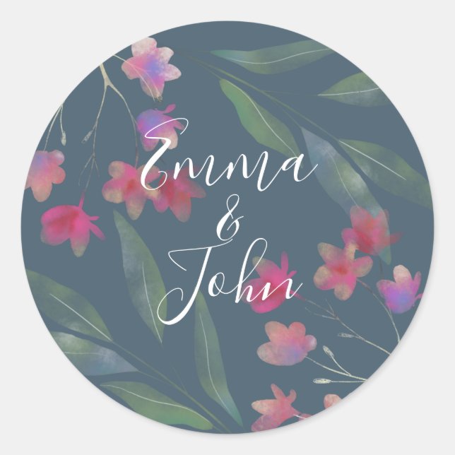 Plumeria Water Colour Classic Round Sticker (Front)