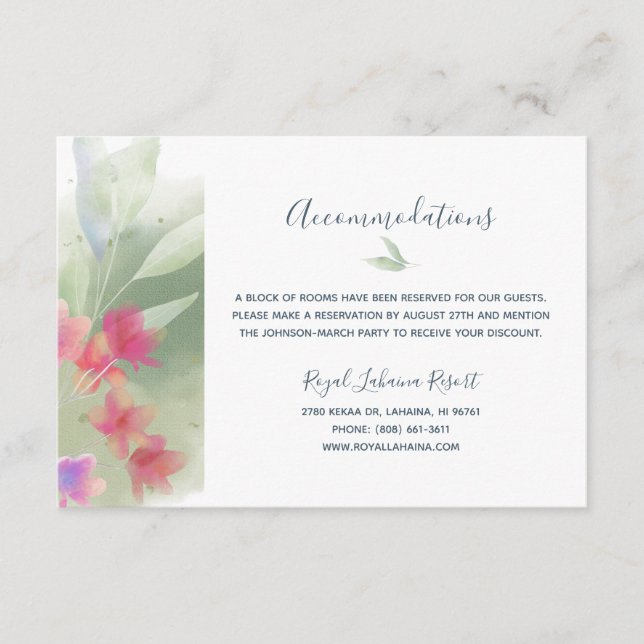 Plumeria Water Colour Enclosure Card (Front)