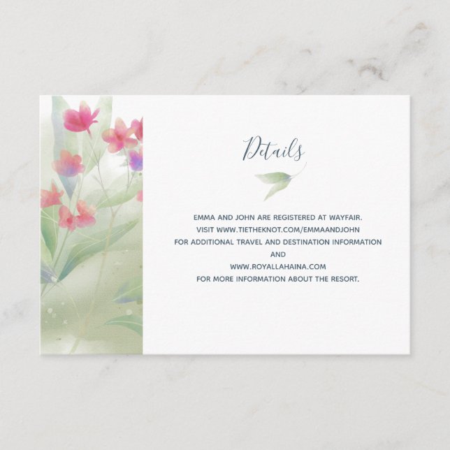 Plumeria Water Colour Enclosure Card (Front)