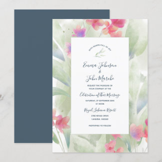 Plumeria Water Colour Invitation